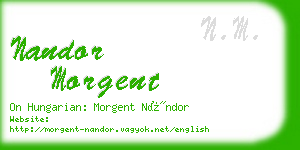 nandor morgent business card